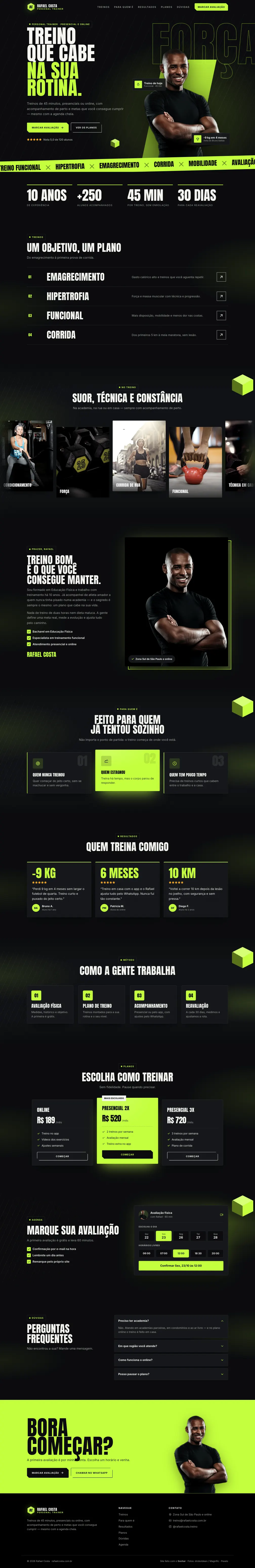 Site de exemplo de Rafael Costa, personal trainer